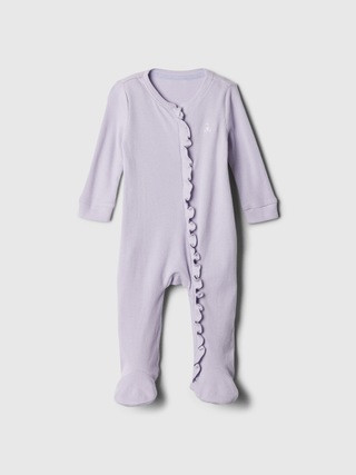 Baby Ribbed Two-Way Zip One-Piece | Gap Factory