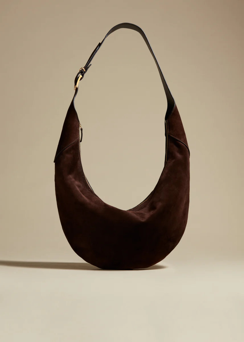 The August Hobo in Coffee Suede | Khaite