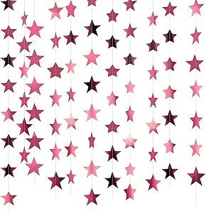 Glitter Star Garland Banner Decoration, 130 Feet Bright Star Hanging Bunting Banner Backdrop for ... | Amazon (US)