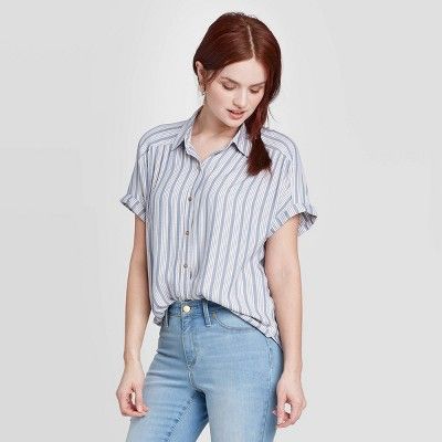 Women's Short Sleeve Button-Down Camp Shirt - Universal Thread™ | Target