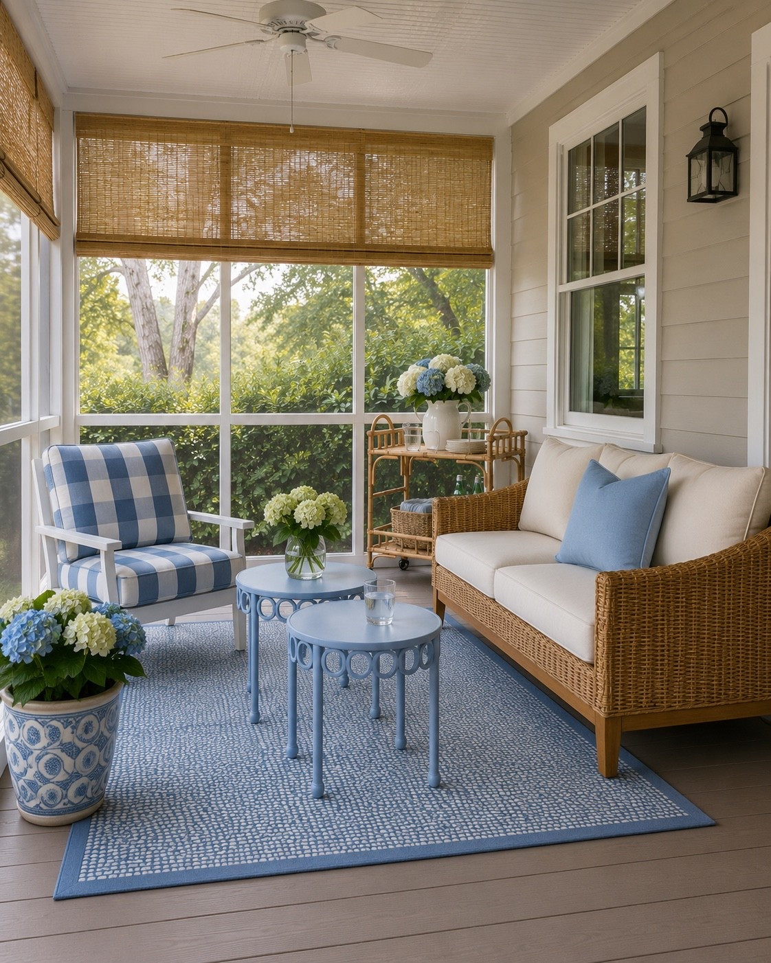 Outdoor porch patio space grandmillennial blue and white

#LTKHome #LTKSeasonal