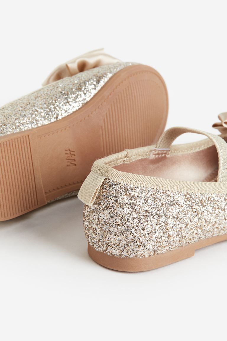 Appliquéd Ballet Flats - Gold-colored - Kids | H&M US | H&M (US + CA)