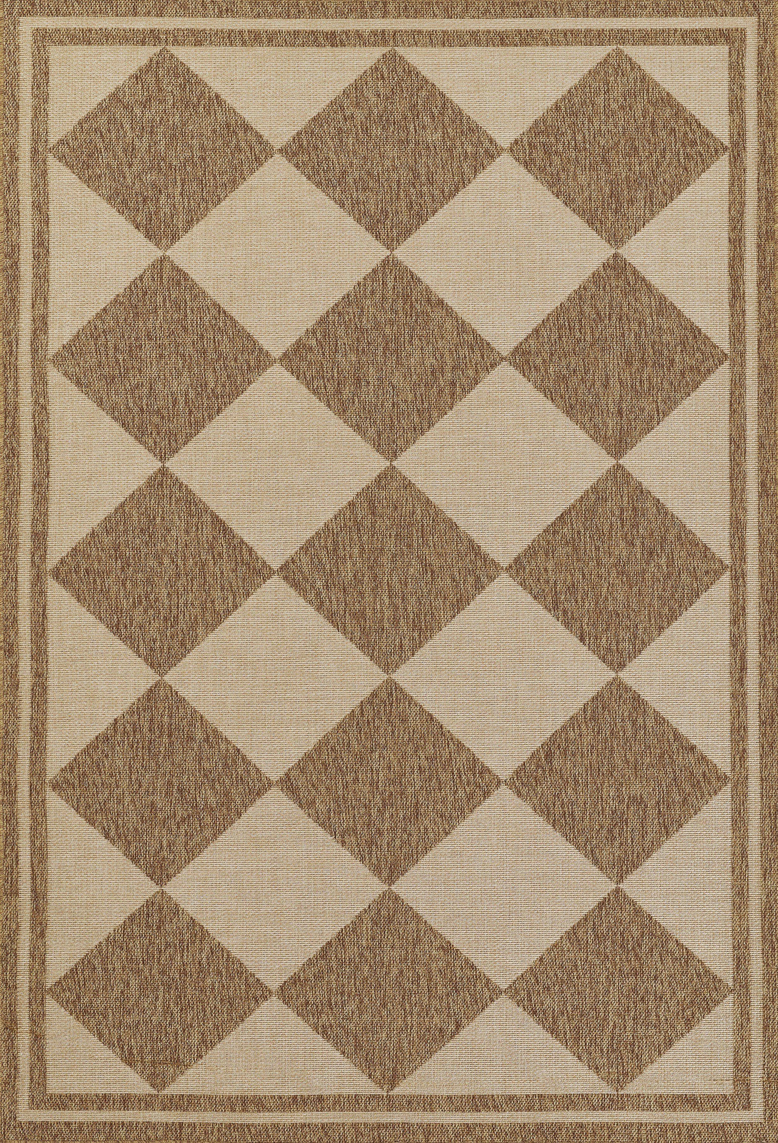 Erin Gates by Momeni Saybrook Diamond Natural Indoor / Outdoor Area Rug | Birch Lane