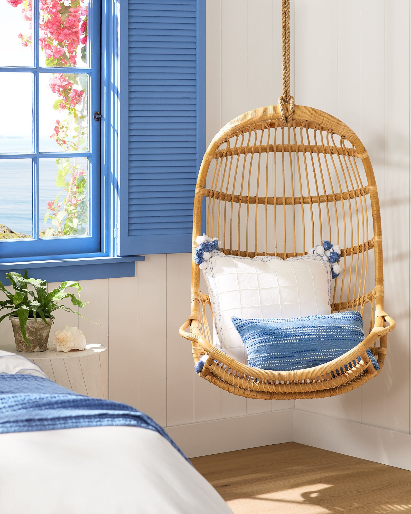 Hanging Rattan Chair | Serena and Lily