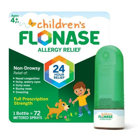 Flonase Children's 24 Hour Non-Drowsy Decongestant Severe Allergy Relief Medicine Nasal Spray, 72 Sprays | Walmart (US)