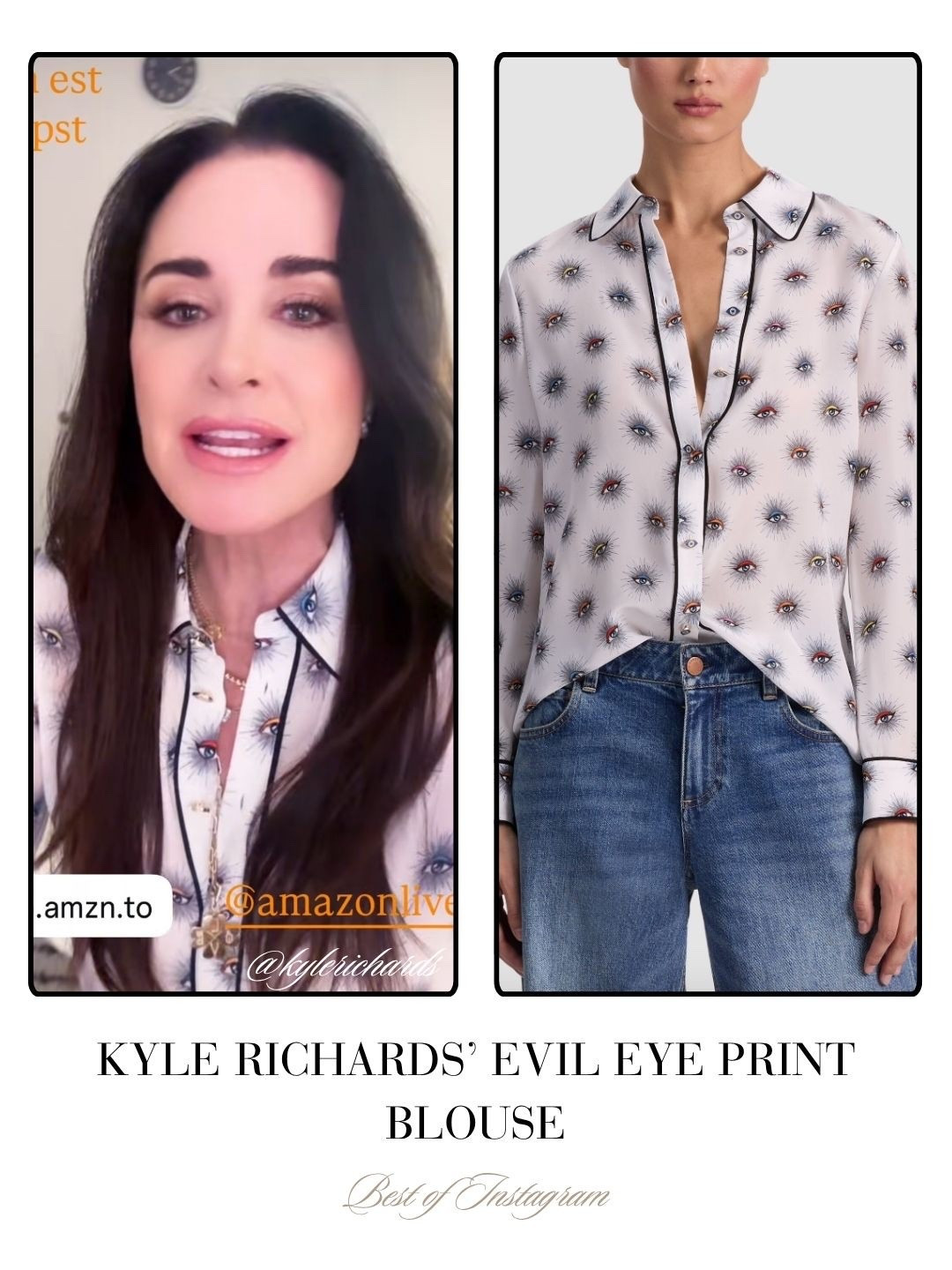 Kyle Richard’s’ Evil Eye Print Blouse 📸 = @kylerichards