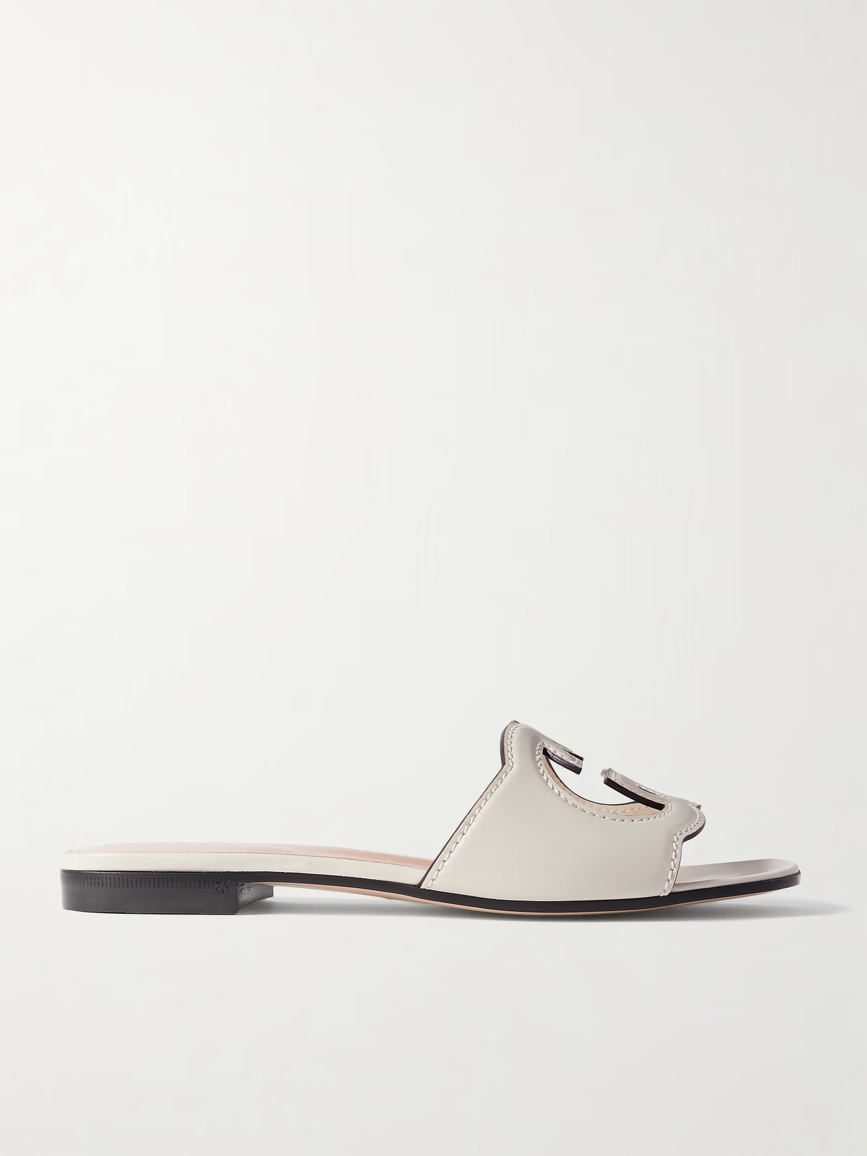 Gucci - Cutout Leather Slides - White | NET-A-PORTER (US)