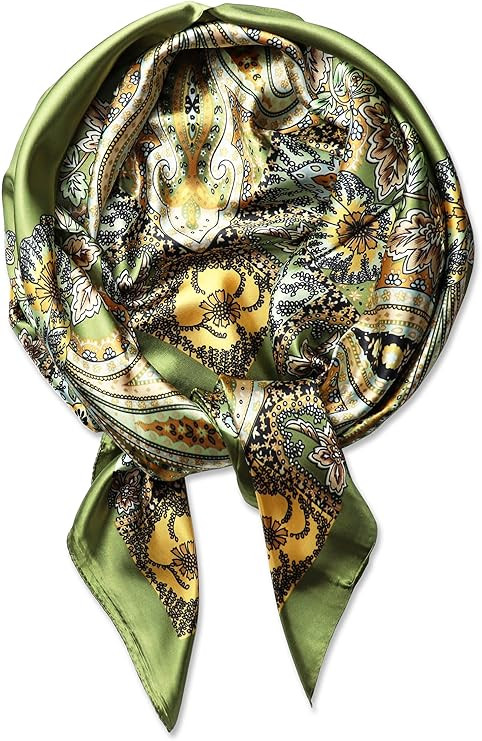 vabovin Silk Like Head Scarf for Women Satin Printed Bandana for Hair Wrapping Fashion Accessory ... | Amazon (US)