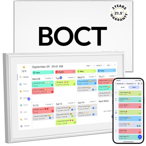 BOCT 21.5'' Digital Calendar Wall - 32GB Memory Touch Screen Chore Chart Smart Calendar,Digital Planner,Auto-Sync,APP Control,Interactive Family Schedules, Gift for Mother | Amazon (US)