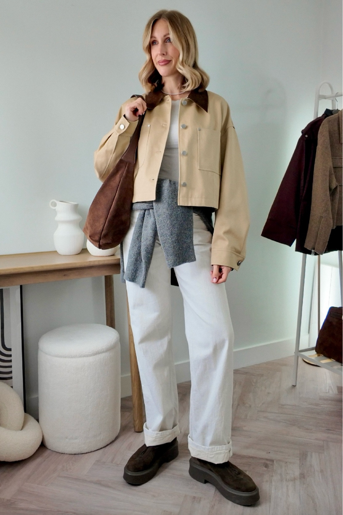 Spring outfit casual chic - get 12% off my jacket with code CHARLOTTE12 (ad-code)

Cropped barn jacket
Straight leg jeans
Brown suede boots
Brown suede bag 
Canvas jacket
Field jacket 
Zara


#LTKspring #LTKuk #LTKshoes