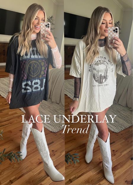 Love these lace underlay tops paired with a band tee!! 

#LTKSeasonal #LTKfindsunder50 #LTKstyletip
