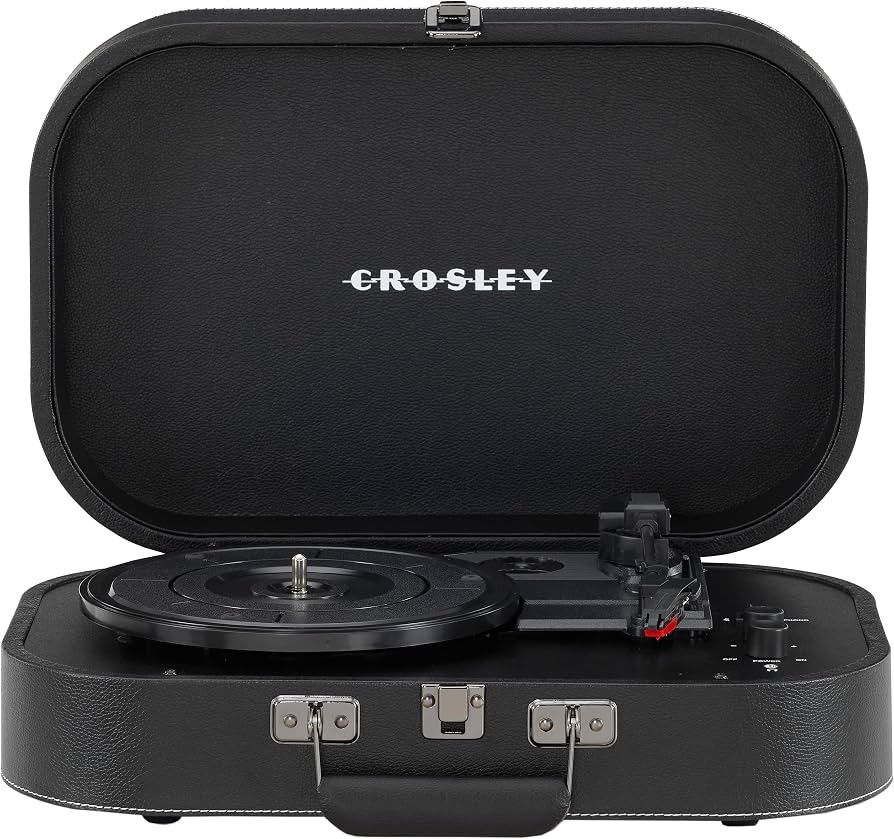 Crosley CR8009B-BK Discovery Vintage Bluetooth in/Out 3-Speed Belt-Driven Suitcase Vinyl Record P... | Amazon (US)