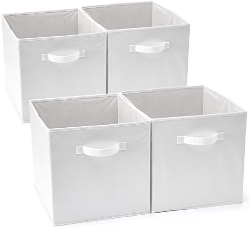 EZOWare Set of 4 Foldable Storage Cubes, 33 x 38 x 33 cm Fabric Organiser Bin Boxes with Handles for | Amazon (UK)