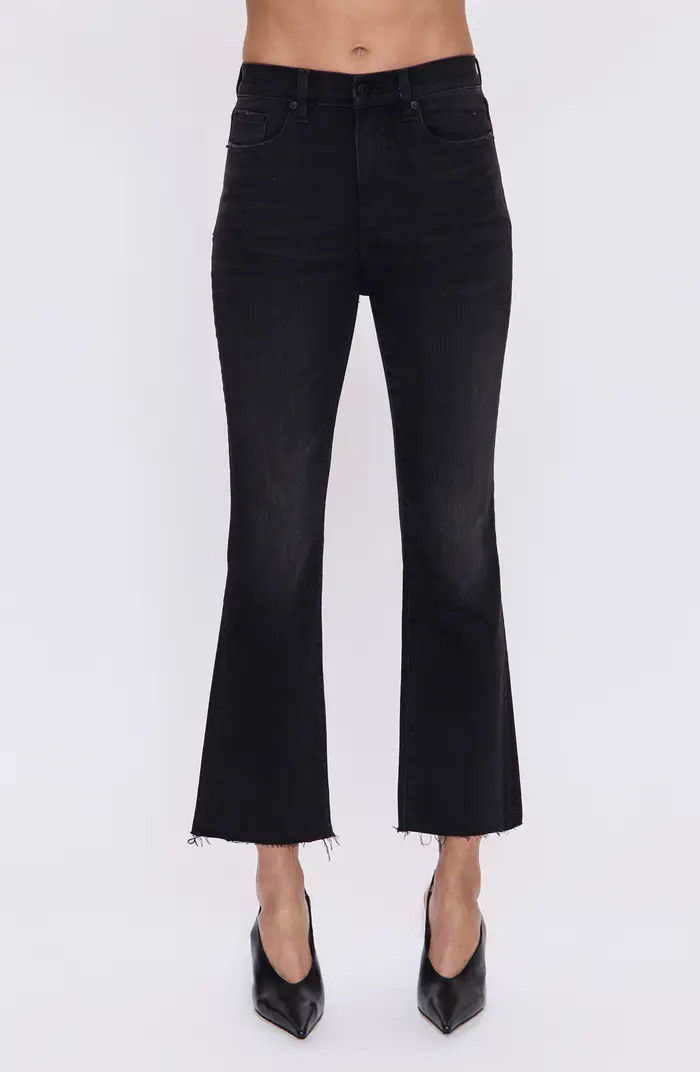 Lennon Raw Hem High Waist Crop Bootcut Jeans | Nordstrom