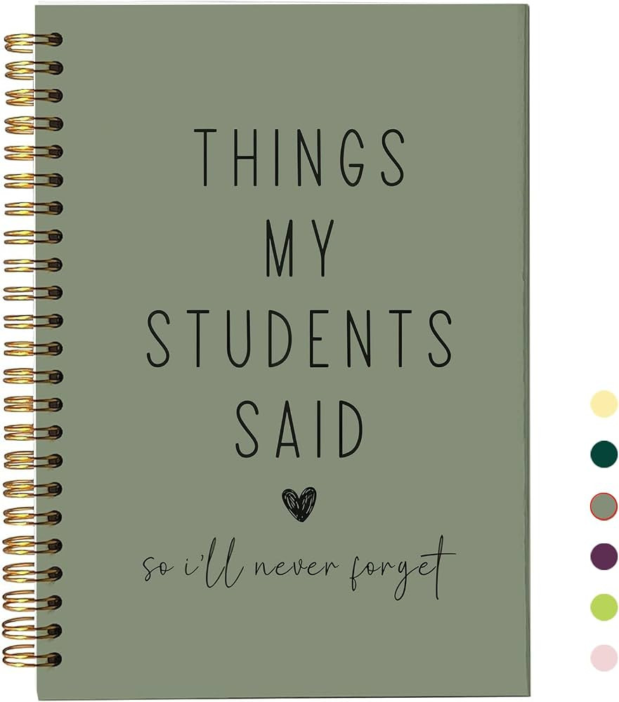 Teacher Appreciation Gift Notebook, Funny Teacher Gift, \u201cThings My Students Said\u201d Journ... | Amazon (US)