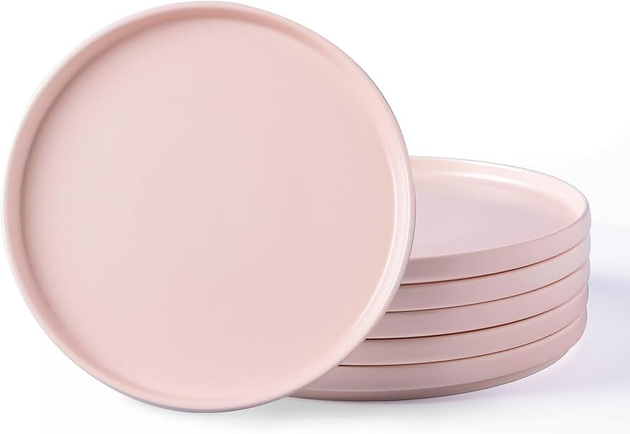 Ceramic Plates Set of 6, 8.0 Inch Matte Glaze Salad Plates, Modern Dinnerware Dishes Set for Kitc... | Amazon (US)