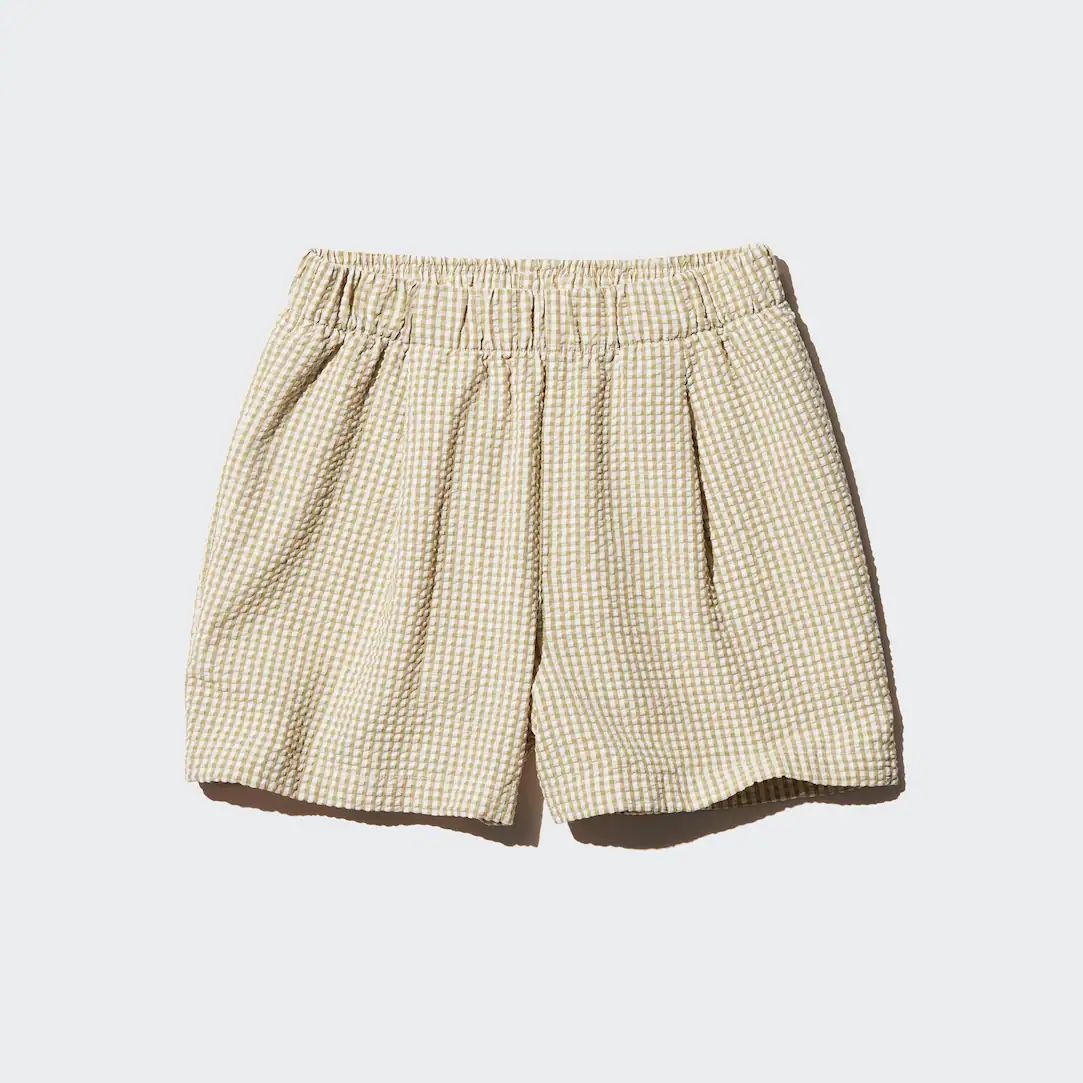 Seersucker Cotton Gingham Checked Easy Shorts | UNIQLO (UK)