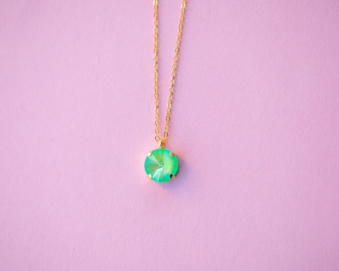 12mm Rivoli Necklace - Shamrock Delite -select Color Setting - Etsy | Etsy (US)
