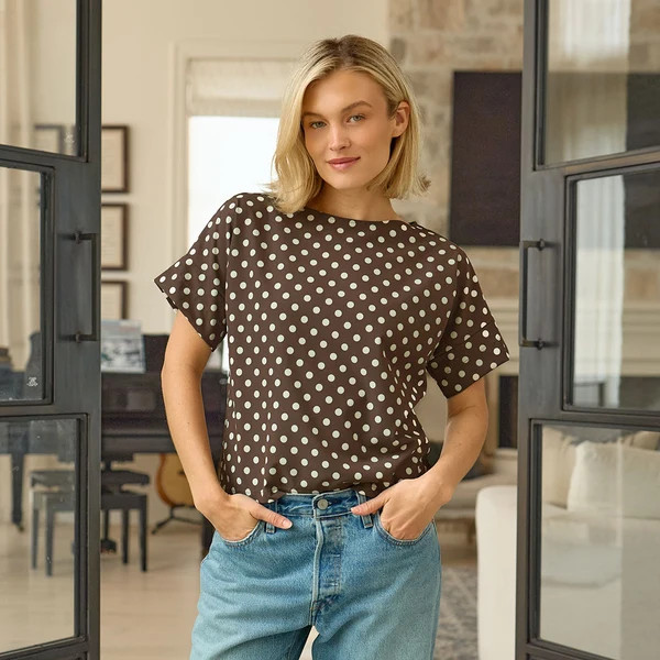 Boss Tee, Cream Cocoa Dot | Albion Fit