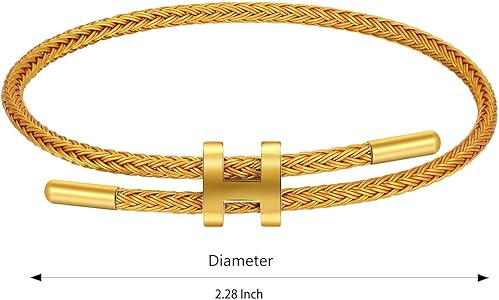 AIMADE Bracelets for Women Adjustable Charm Bracelet, 18k Gold-plated Buckle Design Titanium Stee... | Amazon (US)