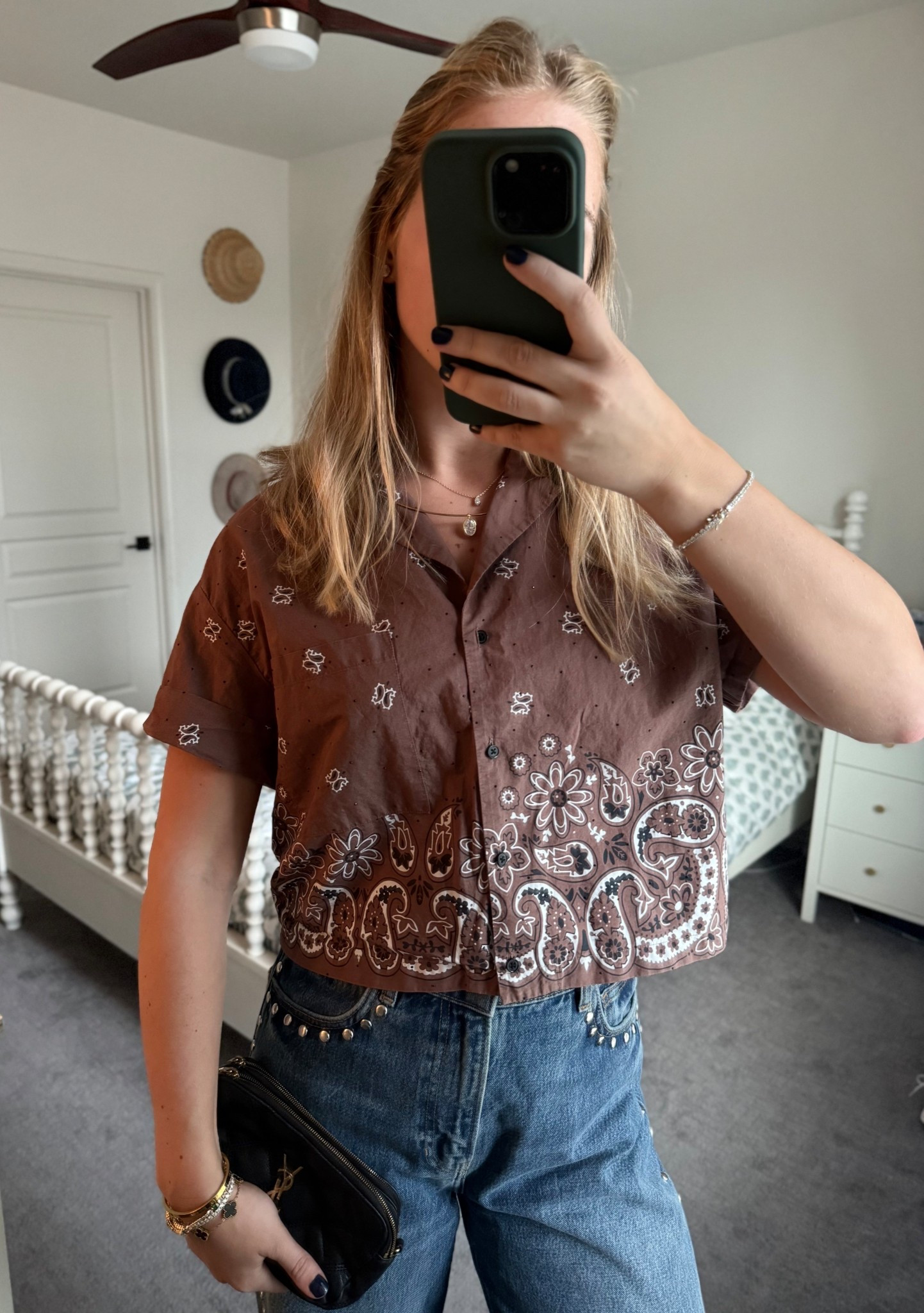 Dinner Fit

Studded jeans
Embellished jeans
High waisted jeans
Wide leg jeans
Reformation jeans
Reformation denim
Dinner outfit
Drinks outfit
Fall outfit
Fall style
Spring outfit
Spring style
Party outfit
Going out look
Maje Patterned Rhinestone Cropped Shirt
Maje shirt
Maje top
Bandana top
Collared shirt
Cropped top
Button down shirt
Fun top
Cool top
Statement top
Rent the runway
Sparkley top
Printed top

#LTKootd