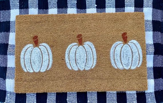 Pumpkin doormat  Seasonal Doormat  Fall Decor  Autumn Decor | Etsy | Etsy (US)