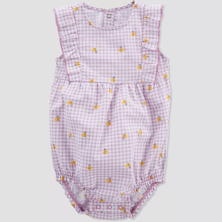 Carter's Just One You®️ Baby Girls' Gingham Romper - Purple | Target