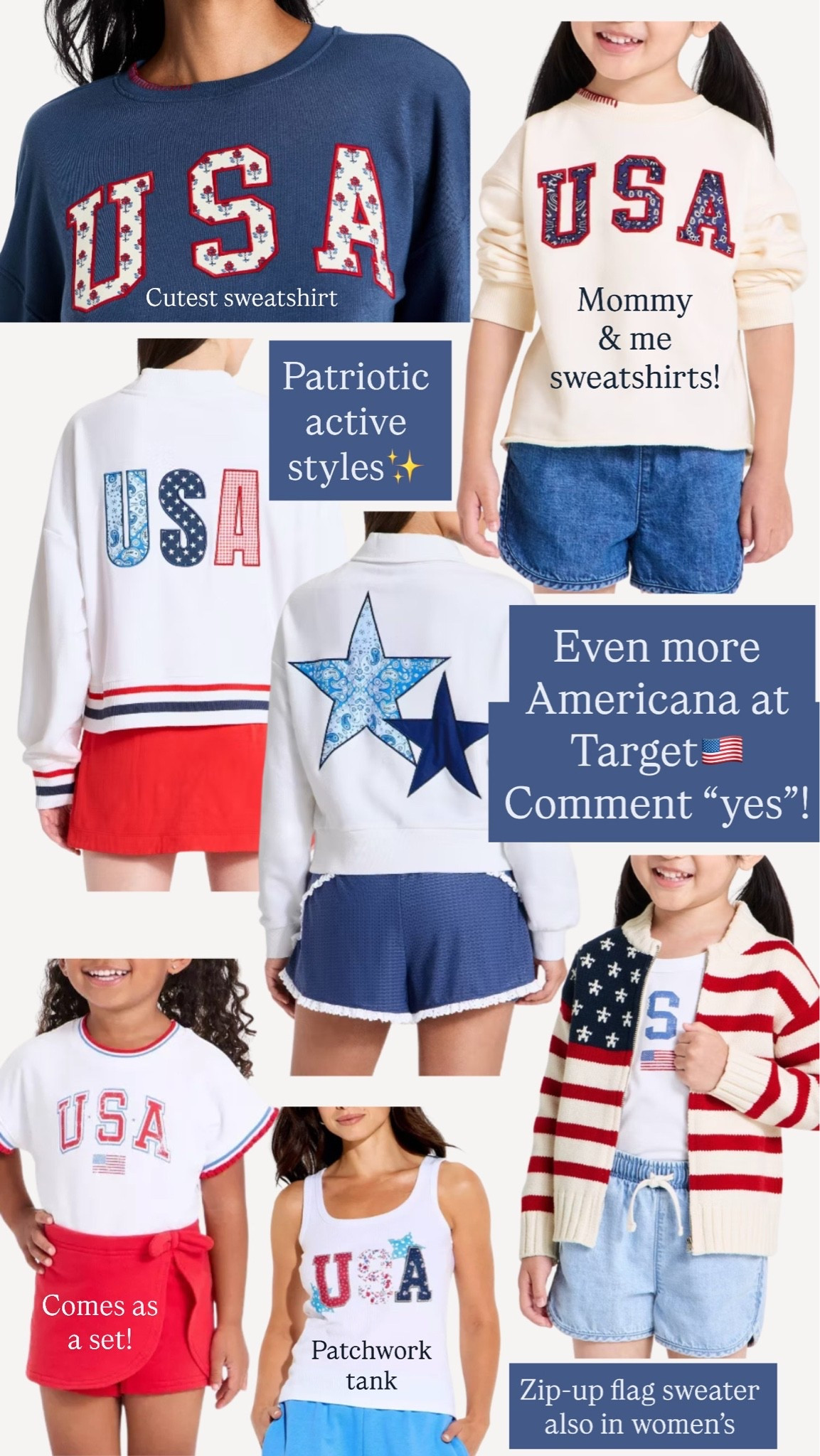 Target new arrivals🇺🇸 Love these affordable red, white, and blue Americana outfits for the family!

So many cute new flag sweaters, pullovers, patriotic tees, and mommy and me outfits. 

Summer style, 4th of July, Target style, summer outfit

#LTKootd #LTKSeasonal #LTKKids