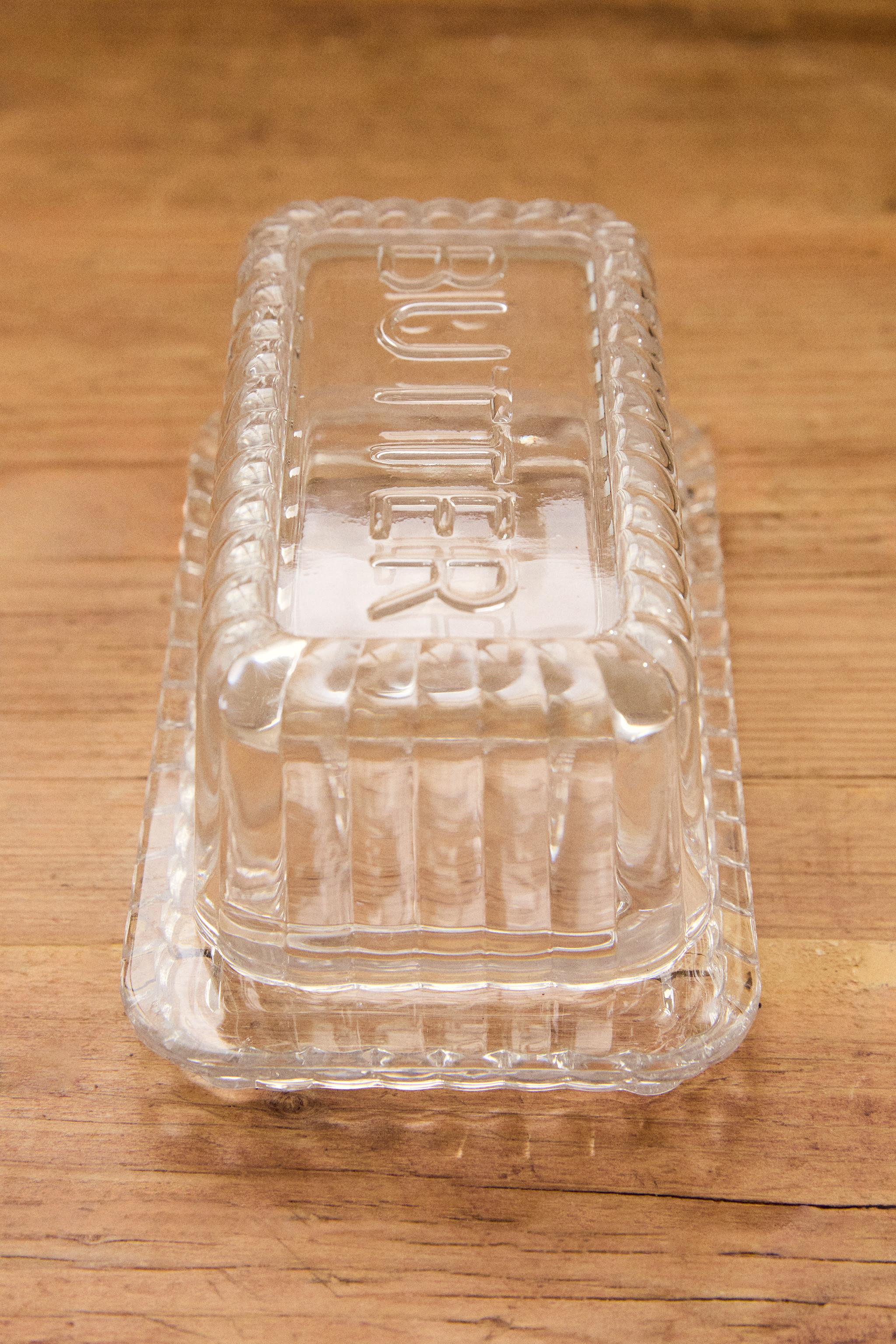 STRIPED GLASS BUTTER DISH | Zara UK