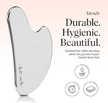 Kitsch Stainless Steel Guasha Tool for Face - Silver | Amazon (US)
