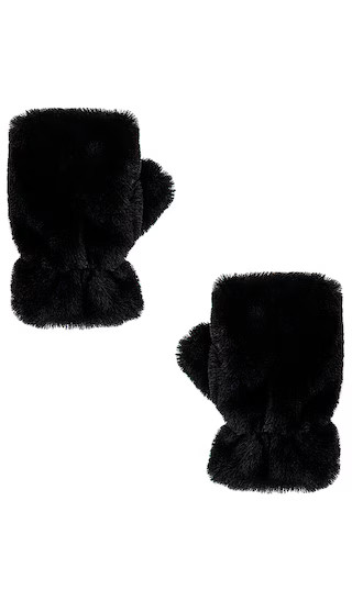 Ariel Faux Fur Mittens in Noir | Revolve Clothing (Global)