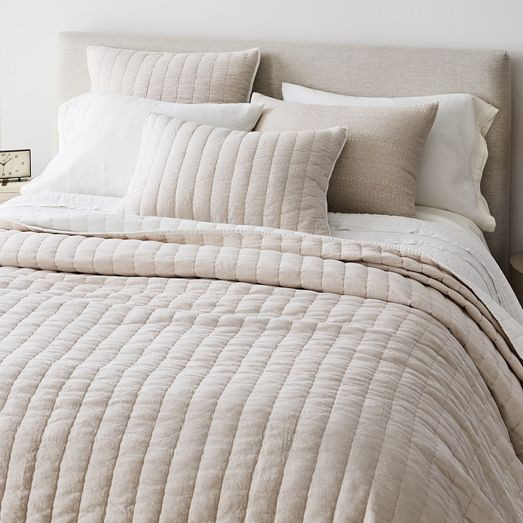 European Flax Linen Cotton Pick Stitch Quilt & Shams | West Elm (US)