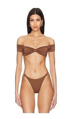 superdown Aubrey Bikini Top in Chocolate Brown from Revolve.com | Revolve Clothing (Global)