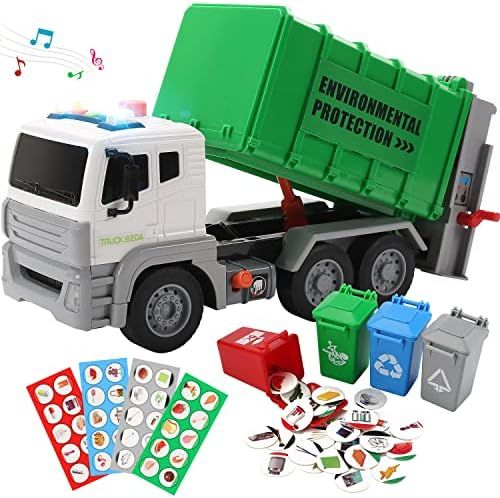 12" Garbage Truck Toys Trash Truck Recycle Truck with Sound and Light, Friction Powered Truck wit... | Amazon (US)