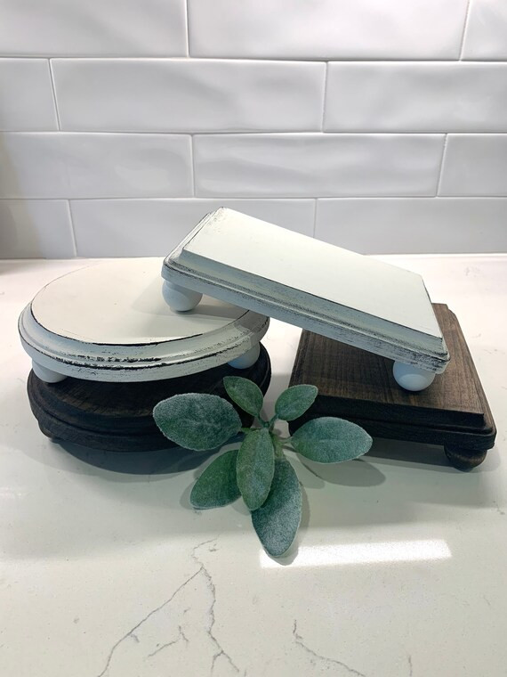 Wooden Rustic Distressed Riser  Stained Riser  Square Round | Etsy | Etsy (US)