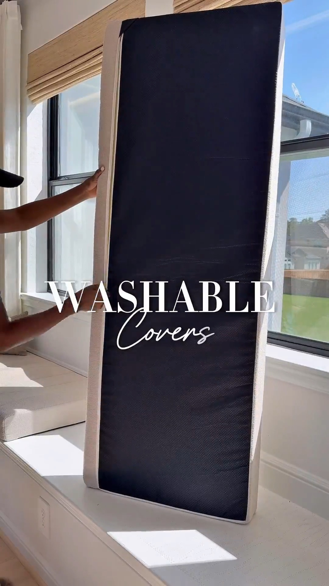 Total game changer! 🙌 These waterproof cushions are fully customizable—even down to the thickness. Choose from 12 colors, 2 shapes, 6 thicknesses, and 99+ sizes to get the perfect fit for your space.

✨ My design picks:
	- Cushion: 4.5” thickness, Beige 2
	- Blinds: Color #Ln36 Beige, Inside Mount, 100% Blackout White Liner, No Edge Binding
	- Curtains: Natural, 40W x 84L

Create your perfect combo and style your space your way! ✨
👉 Tap the link to shop and customize yours today!

#LTKSaleAlert #LTKStyleTip #LTKHome