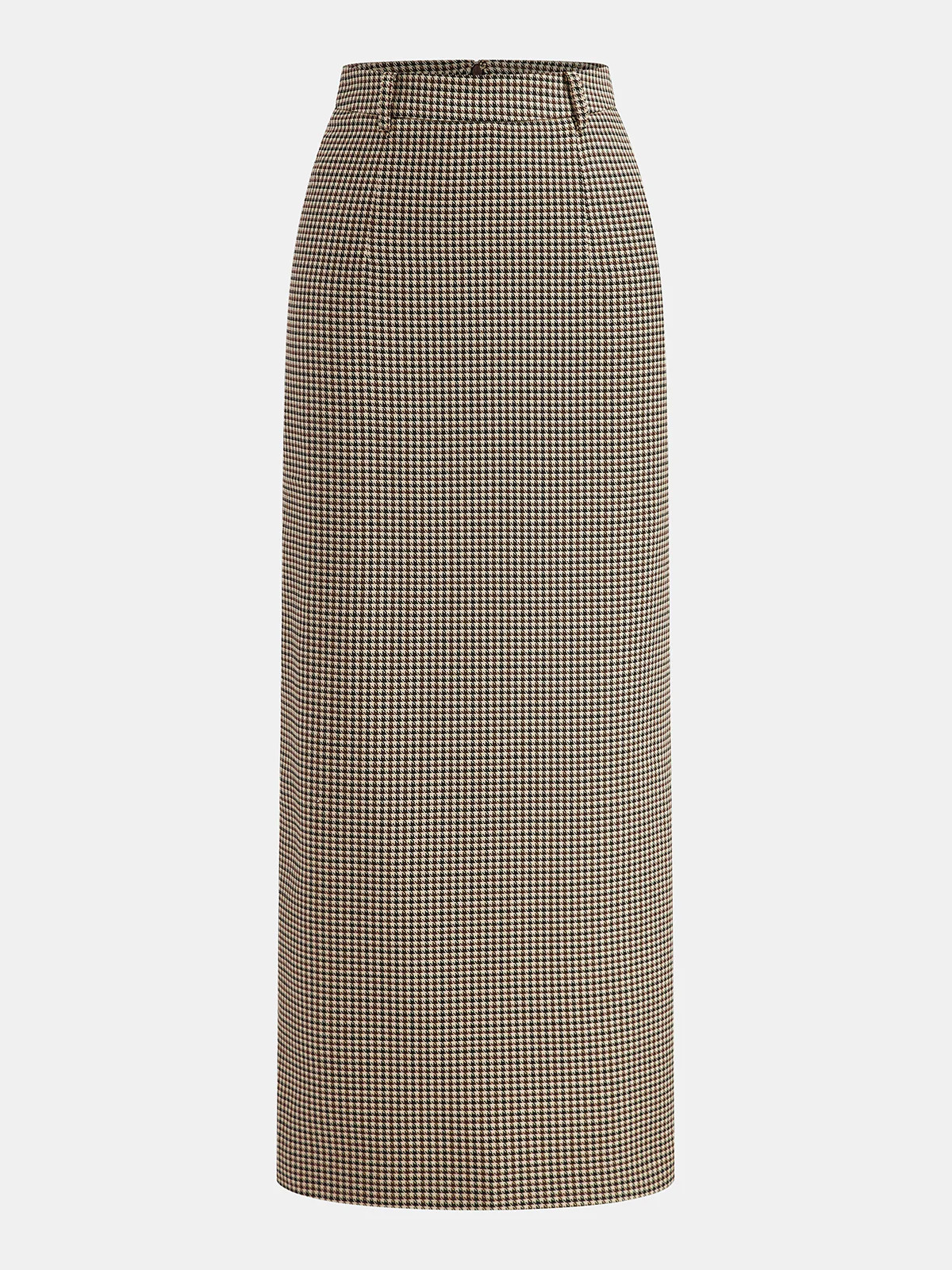 Houndstooth Midi Pencil Skirt | Commense