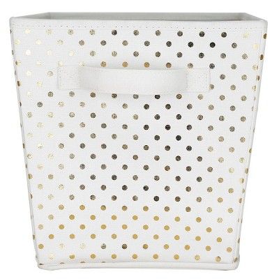 Polka Dot Bin (Large) White & Gold - Pillowfort™ | Target