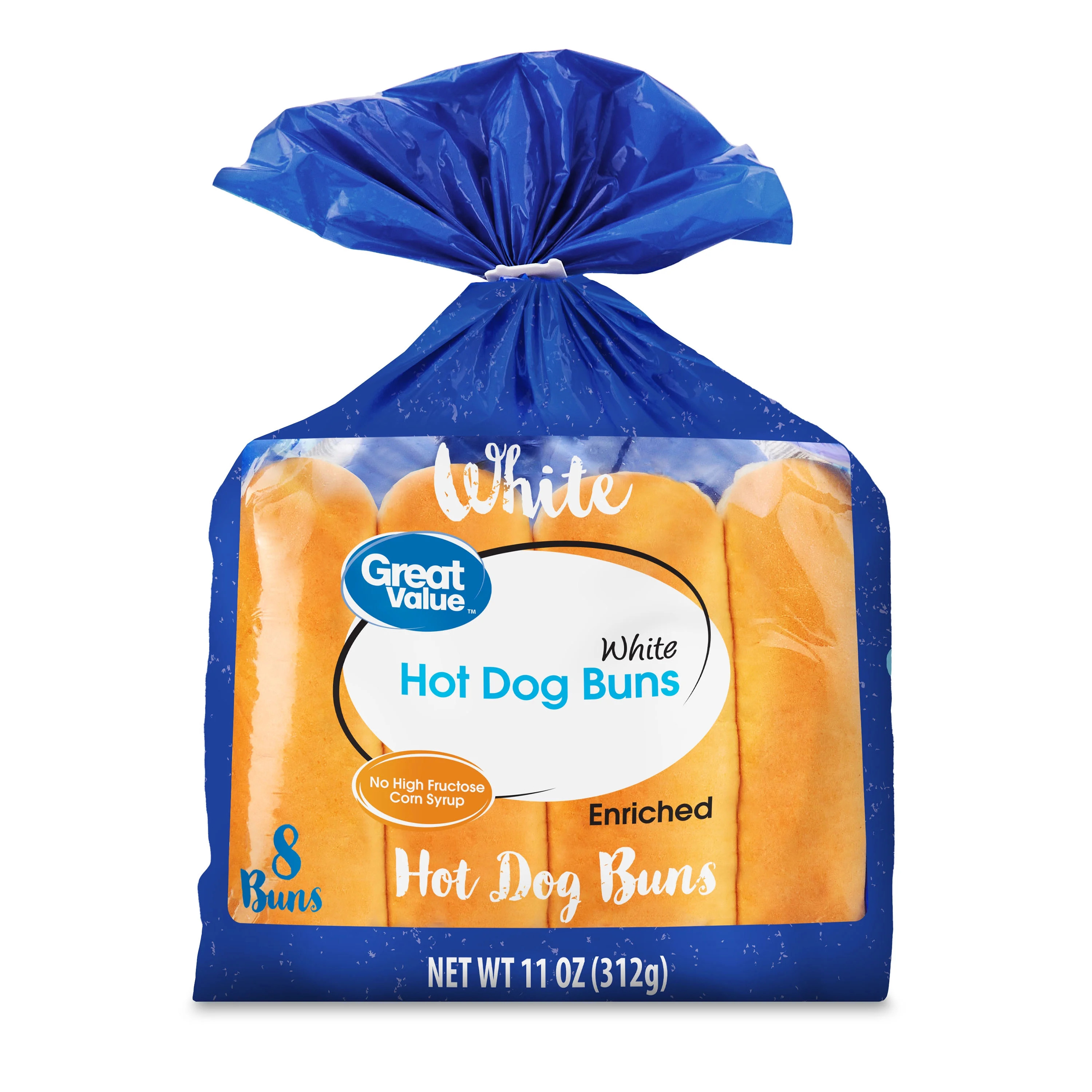 Great Value Hot Dog Buns, White, 11 oz, 8 Count | Walmart (US)