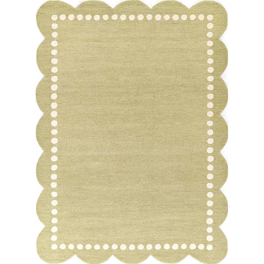 Scallop Dotted Border Hand Tufted Wool Rug - Green, 8' x 10', Size 8Ftx10Ft | The Company Store | The Company Store