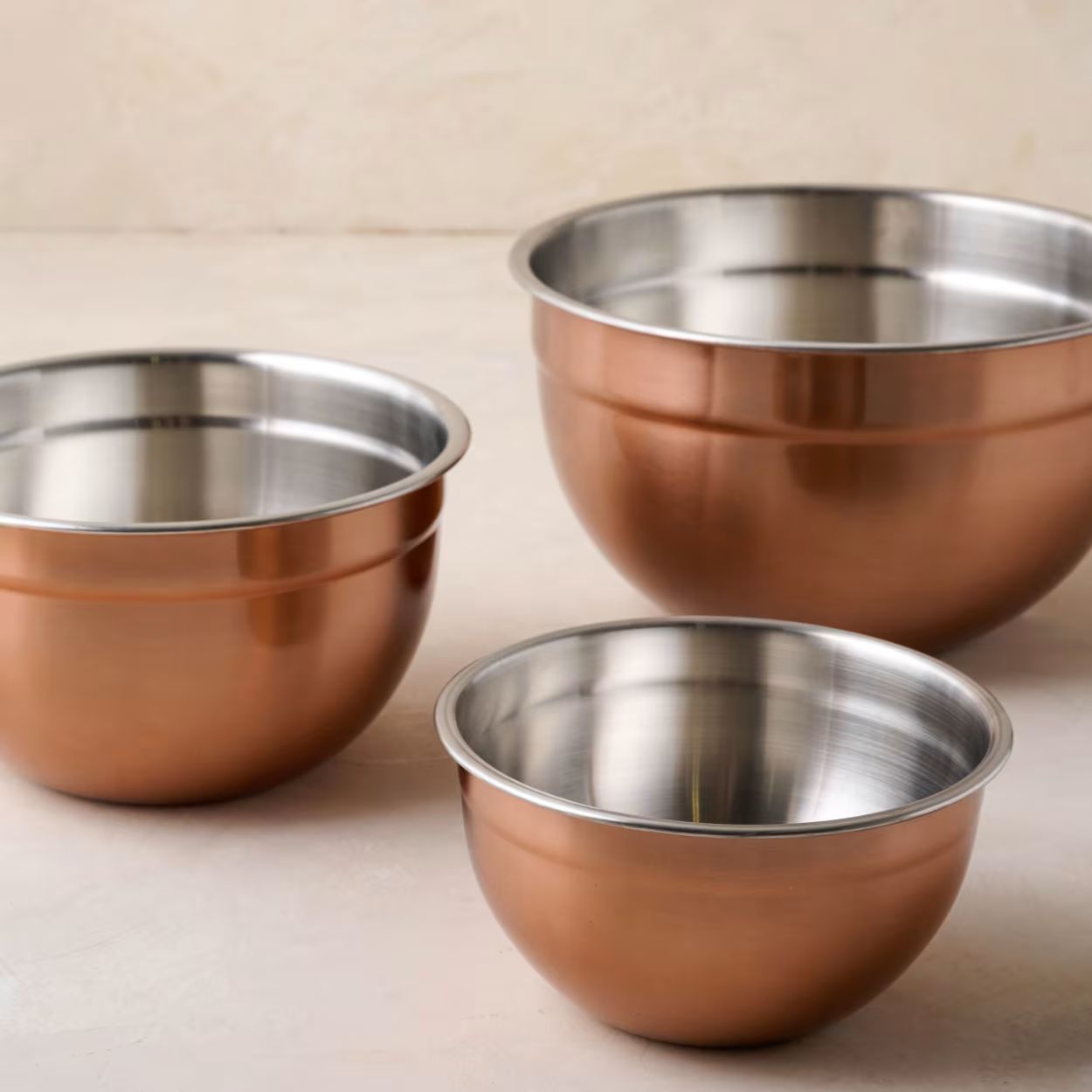 Set of Three Copper Mixing Bowls | Magnolia