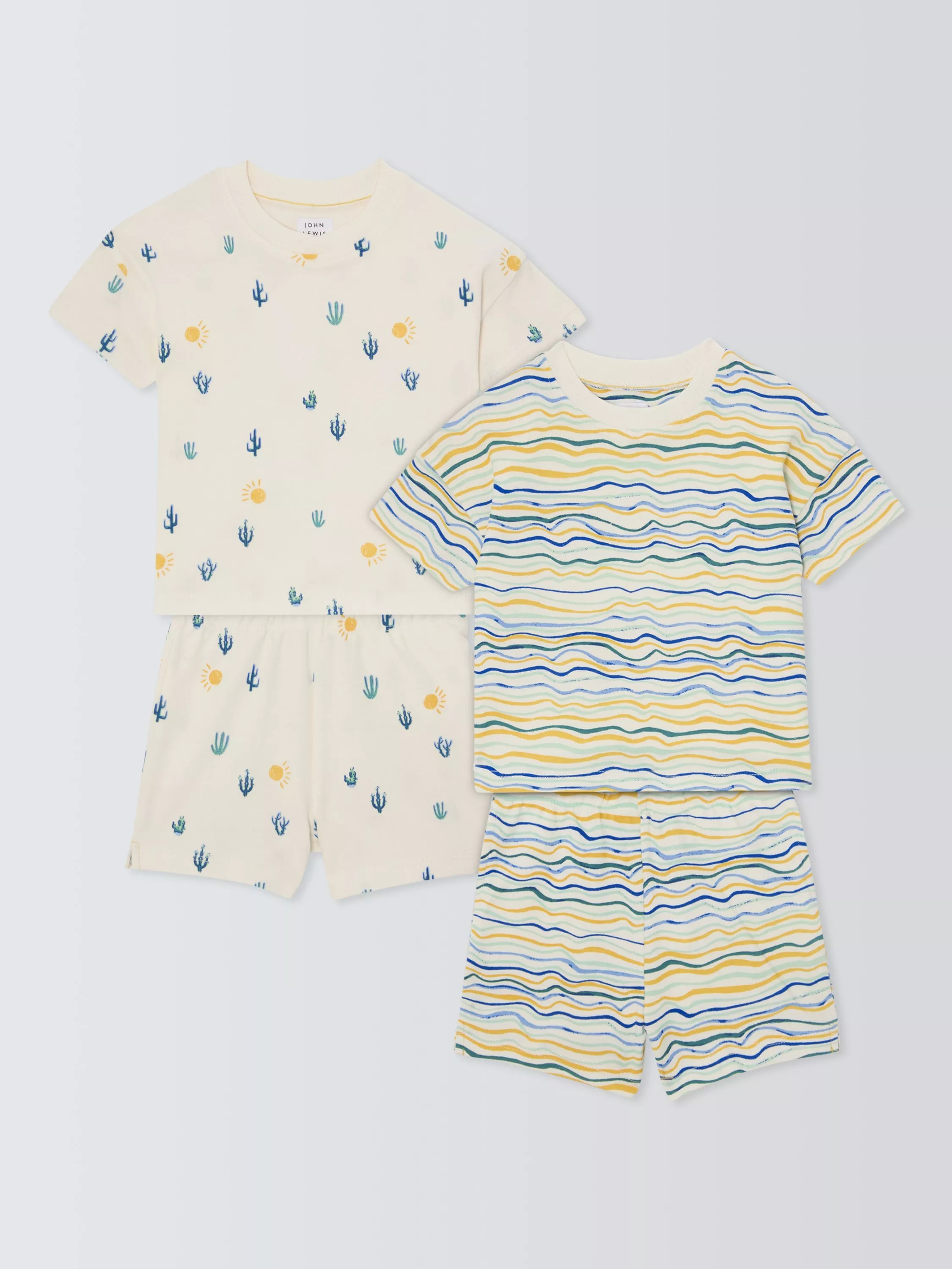 John Lewis Baby Cactus Pyjamas, Pack of 2, Natural | John Lewis (UK)