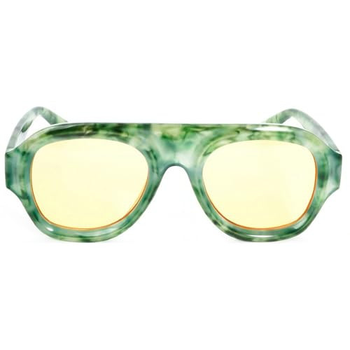 mincl Retro Square Sunglasses for Women Fashion Gradient Shades UV400 Trending Men Pilot Sun Glasses (green yellow) | Amazon (US)