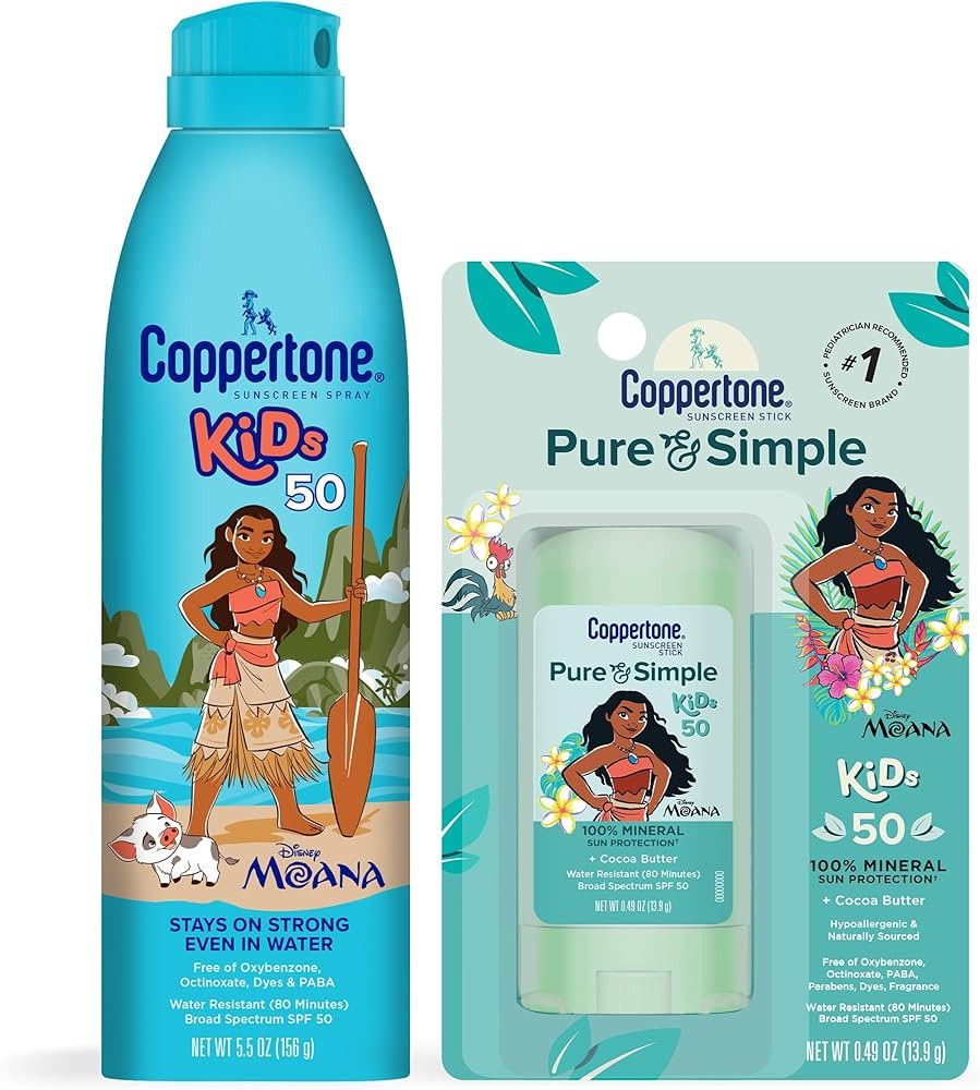 Coppertone Kids Sunscreen Spray SPF 50 (5 Oz Can) + Coppertone Pure and Simple Kids Mineral Sunsc... | Amazon (US)
