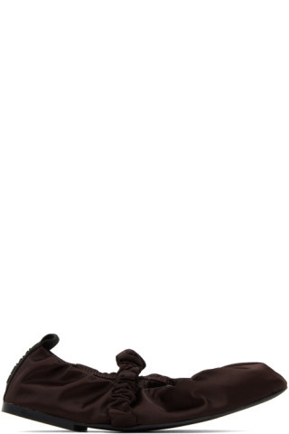 Brown Scrunchie Ballerina Flats | SSENSE