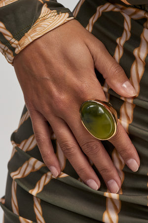 AKIRA Vacation Nights Stone Ring | Green | AKIRA