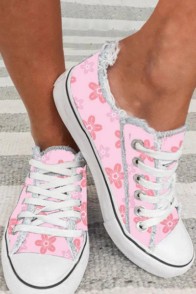 Pink Cherry Blossoms Canvas Shoes | Evaless
