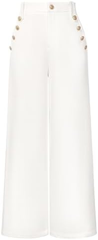 GRACE KARIN Wide Leg Dress Pants for Women 2026 High Waisted Work Pants Business Casual Buttons T... | Amazon (US)