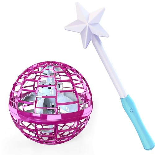 ATHLERIA Pink Flying Orb Ball with Wand,Cool Stuff Gadgets Christmas Birthday Presents Toys for Boy Girl Teens 6 7 8 9 10+ Year Old, Hover Boomerang Mini Drones for Kids,Flying Spinner | Amazon (US)