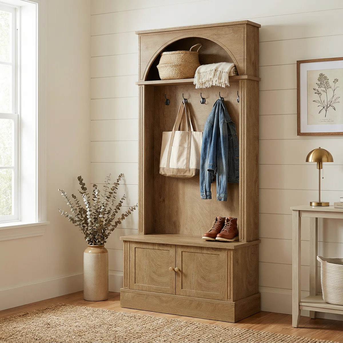 70.86" Hall Tree With Shoe Storage Bench, 4-In-1 Entryway Bench With Coat Rack | Wayfair North America